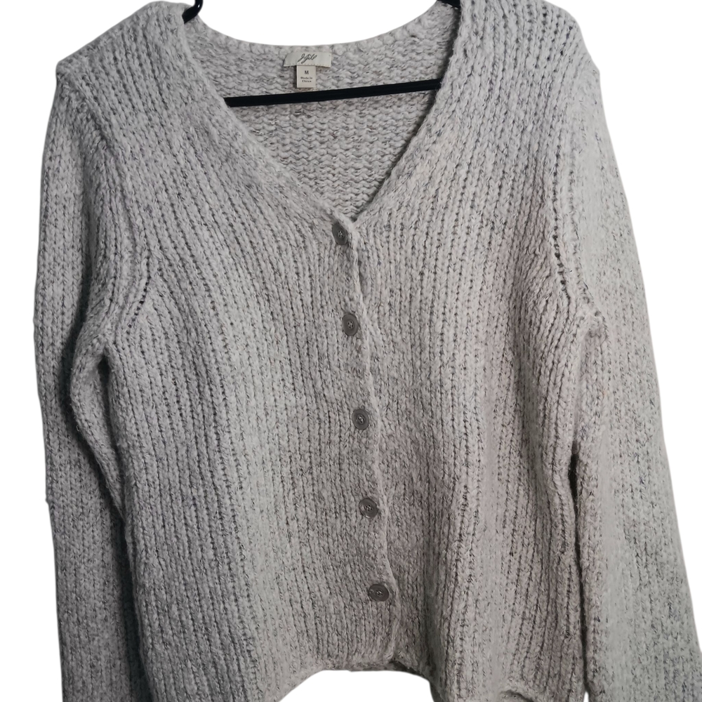 Cozy Gray Button-Up Sweater